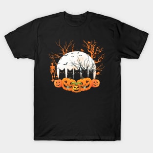 Black Cats and Jack O Lanterns Halloween Funny T-Shirt